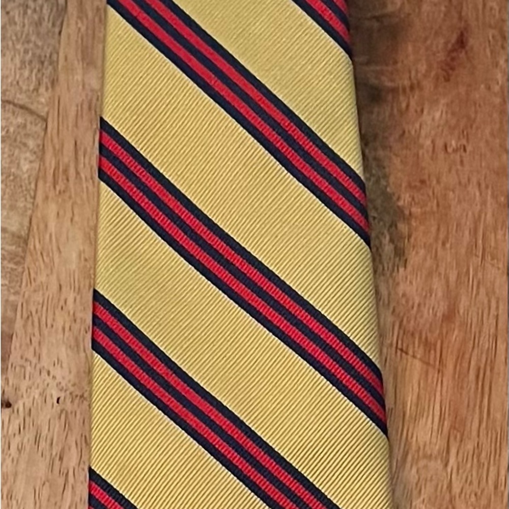JOSEPH A. BANK MEN’S GOLD, RED, & BLACK 100% SILK NECKTIE/PRE-OWNED/AVANT-GARDE!